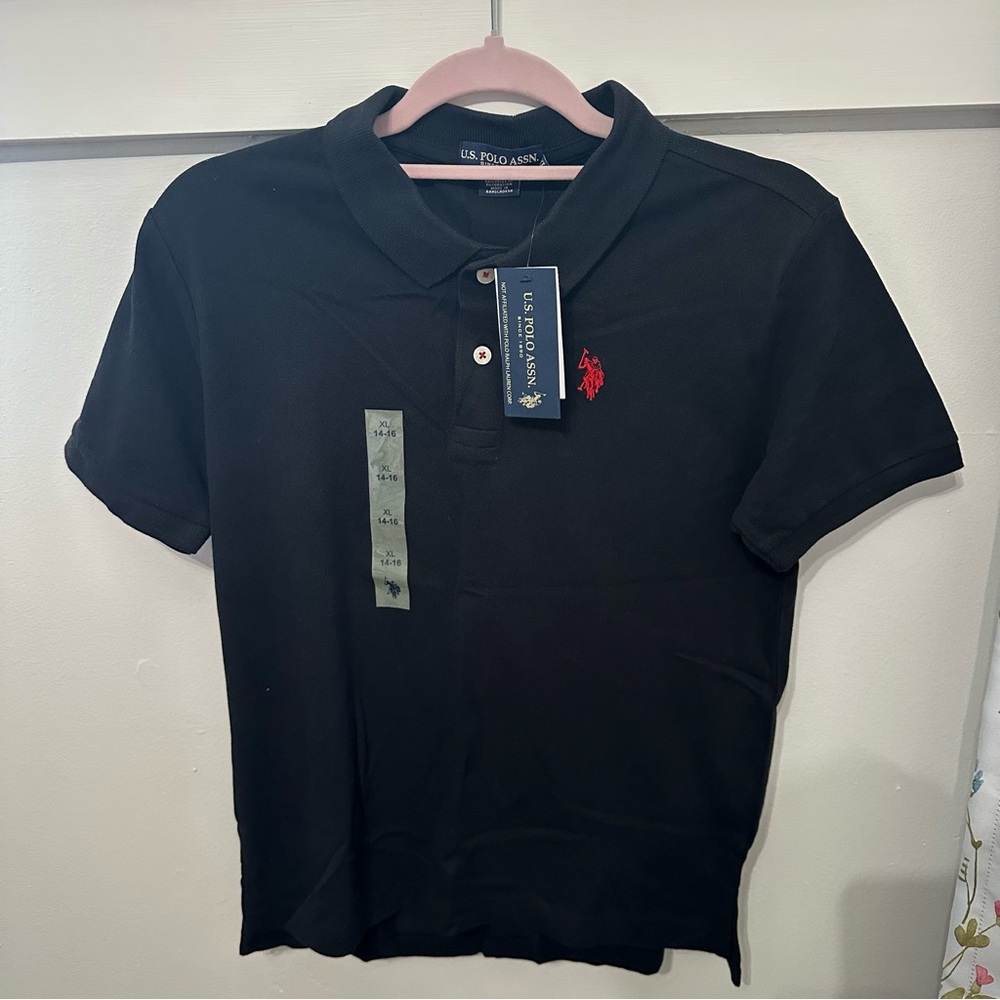 U.S. Polo Assn. Black Polo Shirt with Red Logo